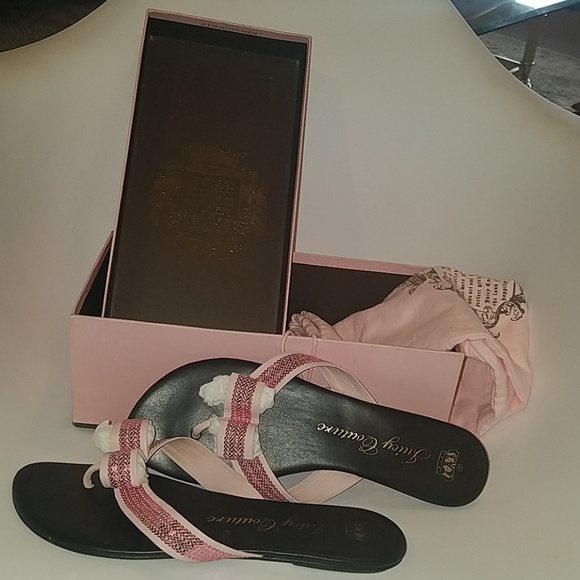 Juicy Couture Shoes - Pink sequin glitter bow sandals Juicy Couture 9.5